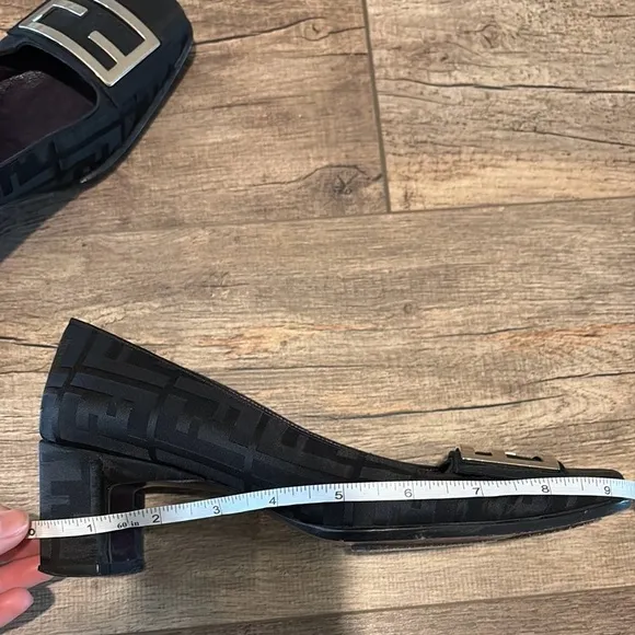 FENDI 35.5 Zucca Block Heels Shoes