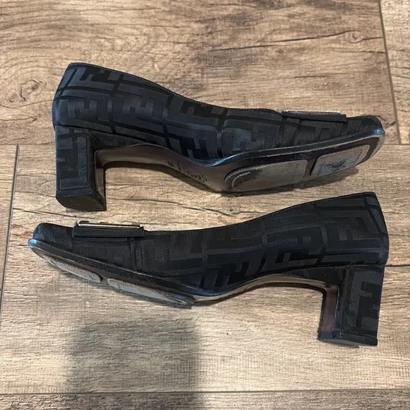 FENDI 35.5 Zucca Block Heels Shoes