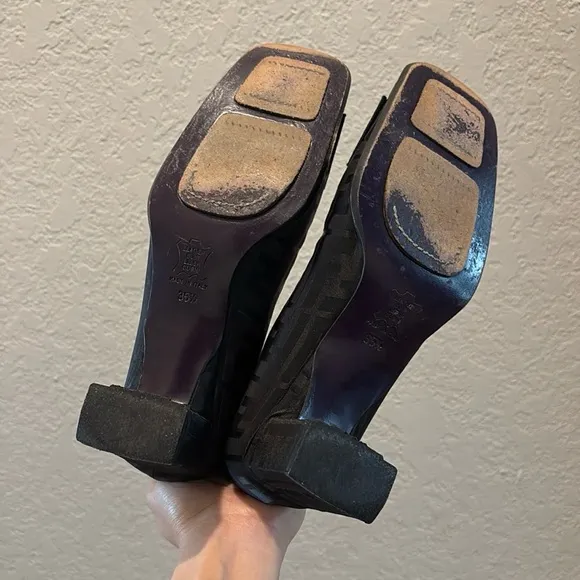 FENDI 35.5 Zucca Block Heels Shoes