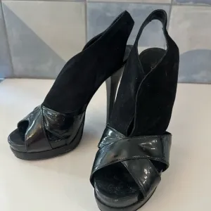 FENDI Black Peep Toe Slingback Heels-fit like 7.5 or 8