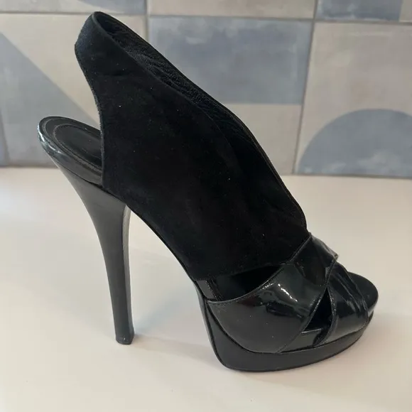 FENDI Black Peep Toe Slingback Heels-fit like 7.5 or 8