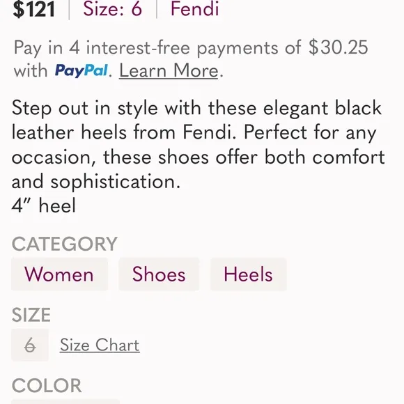 Fendi Women's Black Leather Heels