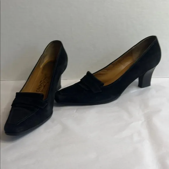 Feragamo Women's Black Suede Loafers