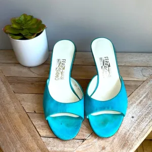 Ferragamo suede sandals size 8 great condition