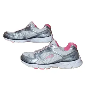 FILA APPROACH WHITE SILVER HOT PINK RUNNING SHOES SNEAKERS SIZE 9