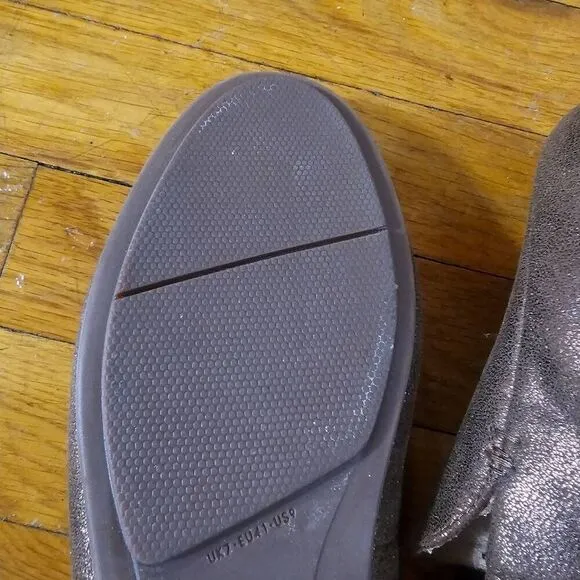 Fitflop Lena Metallic Bronze  Leather Loafers Size 9 EU 41