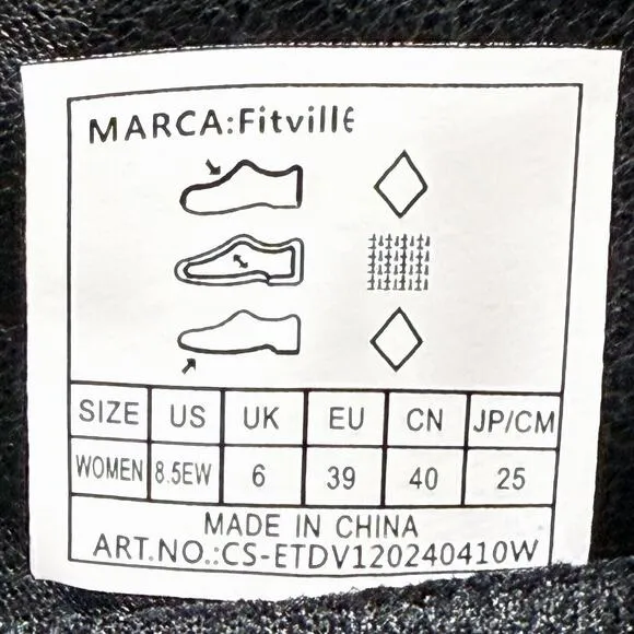 FitVille EasyTop Deluxe Womens Size 8.5 Wide Dress Shoes Jet Black Diabetic