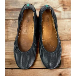 *Flawed* Tieks Black Ballet Flats Leather Slip On Shoes Women's Size 10