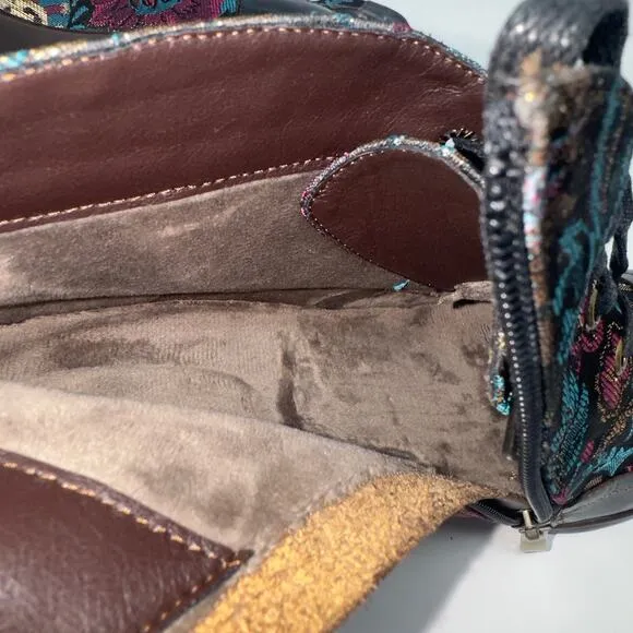 Floral Embossed Oxford Boots Womens size 9.5(41)