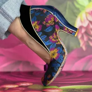 Floral Velvet Women's Shoes unique Victorian heels