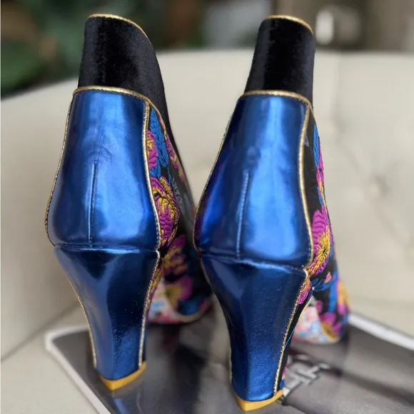 Floral Velvet Women's Shoes unique Victorian heels