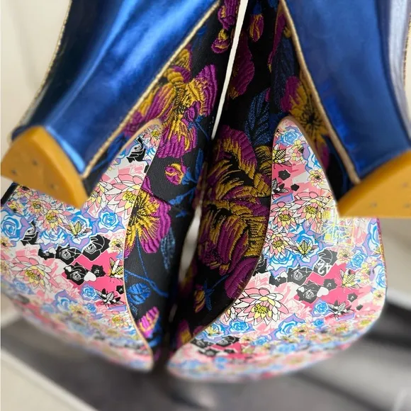 Floral Velvet Women's Shoes unique Victorian heels