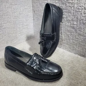Florsheim 18075 Men's Size 9.5B Black Leather Kiltie Tassel Slip On Dress Shoes