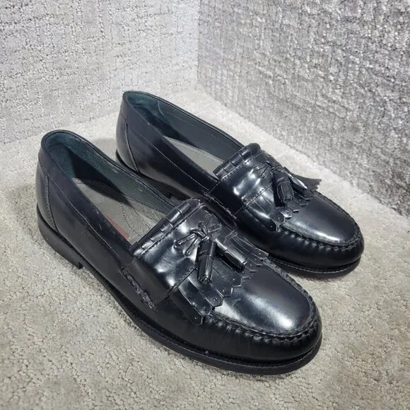 Florsheim 18075 Men's Size 9.5B Black Leather Kiltie Tassel Slip On Dress Shoes