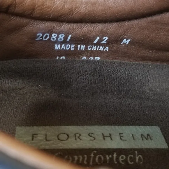 Florsheim 20881 Comfortech Black Leather Oxford Lace Up Dress Shoes Men's 12M