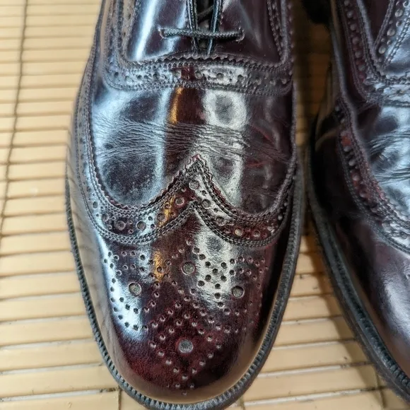 Florsheim Burgundy Leather Wingtip Brogue Oxford Dress Shoes Men's Size 10.5E 23