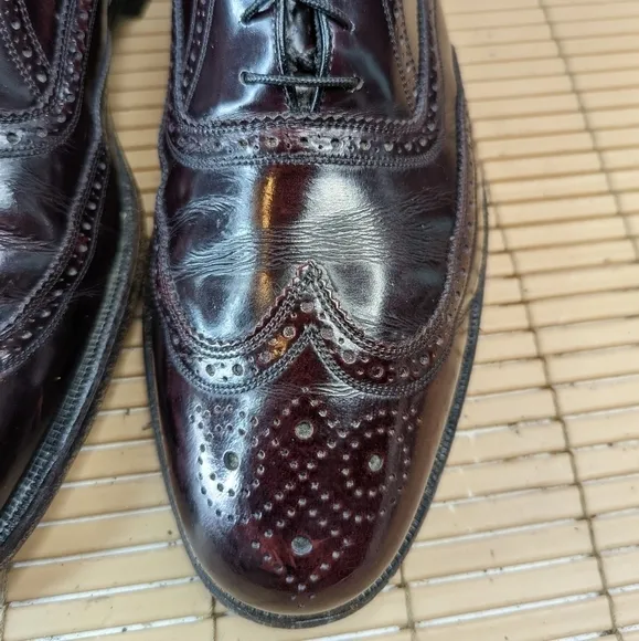 Florsheim Burgundy Leather Wingtip Brogue Oxford Dress Shoes Men's Size 10.5E 23
