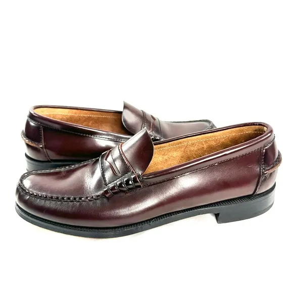 Florsheim Men 10 Brown Leather Penny Loafer Shoe Office Business Dress