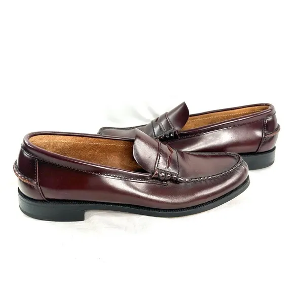 Florsheim Men 10 Brown Leather Penny Loafer Shoe Office Business Dress
