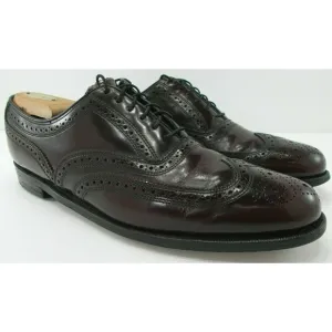 Florsheim Mens Lexington Burgundy Leather Wingtip Dress Shoes 30300 Size 9.5 D