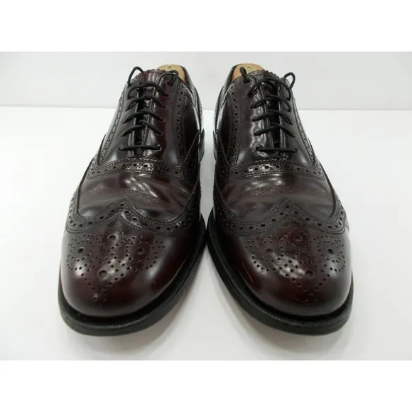 Florsheim Mens Lexington Burgundy Leather Wingtip Dress Shoes 30300 Size 9.5 D
