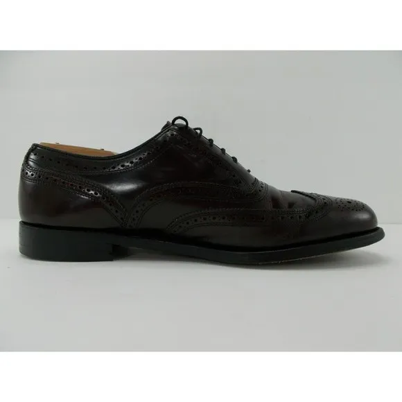 Florsheim Mens Lexington Burgundy Leather Wingtip Dress Shoes 30300 Size 9.5 D