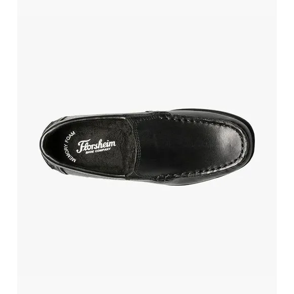 Florsheim Jasper 16564-001 Loafer Boys US 5 Black Leather Casual Shoes FZP336