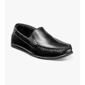 Florsheim Jasper 16564-001 Loafer Boys US 5 Black Leather Casual Shoes FZP336