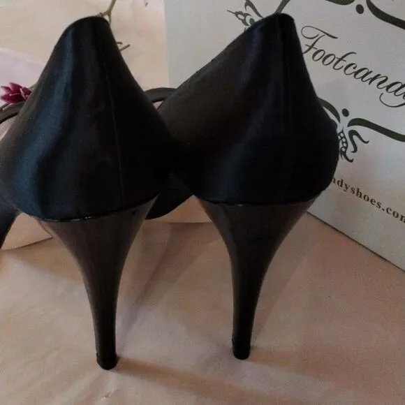 Footcandy Satin Peep Toe Heels