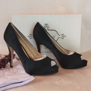 Footcandy Satin Peep Toe Heels