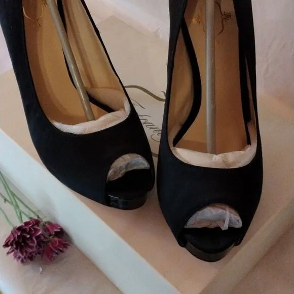 Footcandy Satin Peep Toe Heels