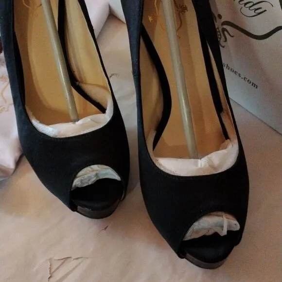 Footcandy Satin Peep Toe Heels