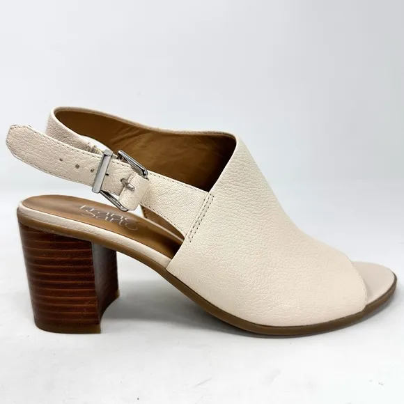 Franco Sarto Harbor Women’s Cream Leather Heel Sandals
