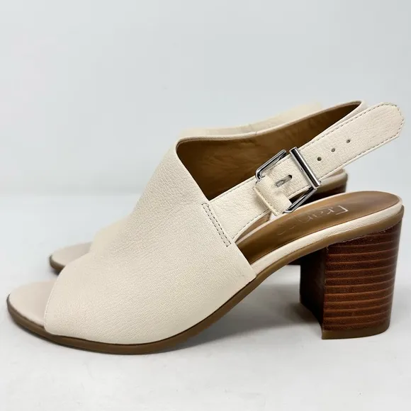 Franco Sarto Harbor Women’s Cream Leather Heel Sandals