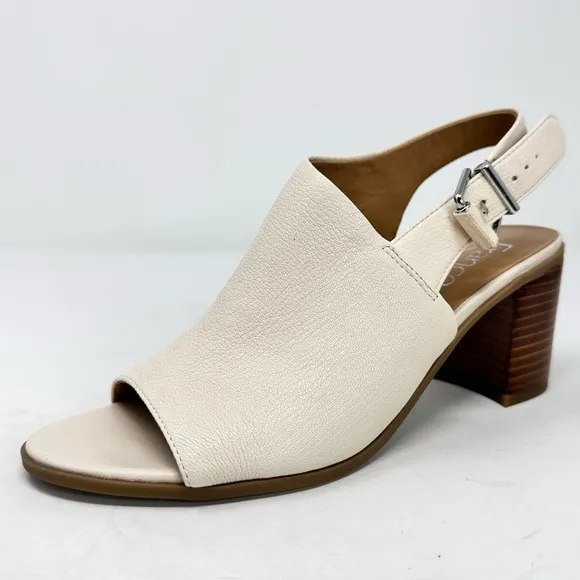 Franco Sarto Harbor Women’s Cream Leather Heel Sandals