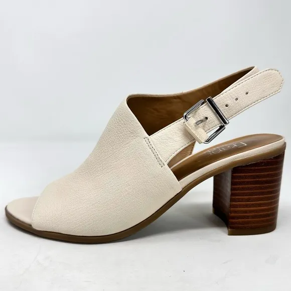 Franco Sarto Harbor Women’s Cream Leather Heel Sandals