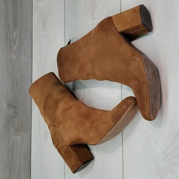 Free People Womens Cecile Ankle Suede Zip Back Heels shoes sz 40/9-9.5
