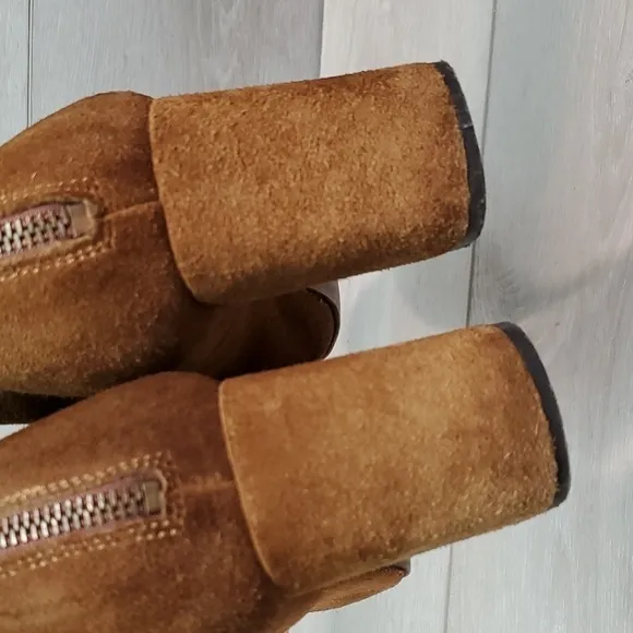 Free People Womens Cecile Ankle Suede Zip Back Heels shoes sz 40/9-9.5
