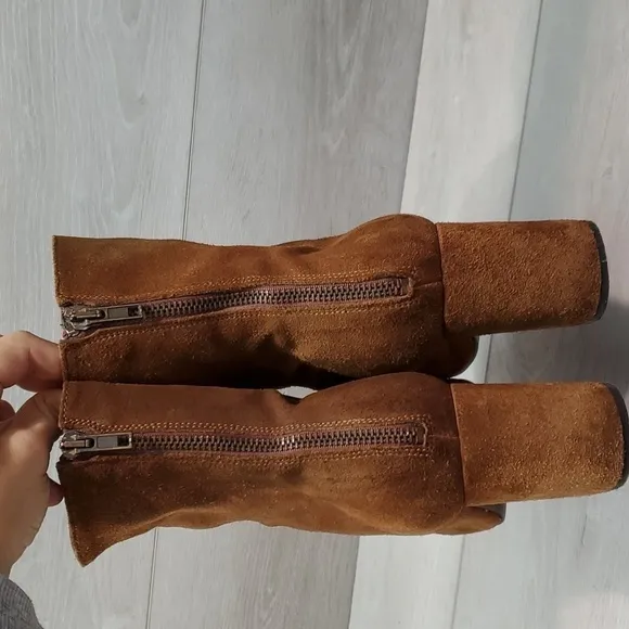 Free People Womens Cecile Ankle Suede Zip Back Heels shoes sz 40/9-9.5