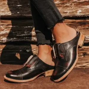 Freebird by Steven Malena Black Cherry Leather Clogs Mules Slip On Shoes