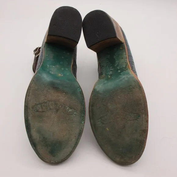 Freebird By Steven Randi Women's Size 11 Booties Embossed Leather Heels Shoes