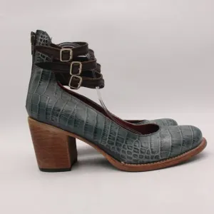 Freebird By Steven Randi Women's Size 11 Booties Embossed Leather Heels Shoes