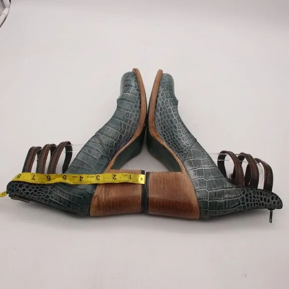 Freebird By Steven Randi Women's Size 11 Booties Embossed Leather Heels Shoes