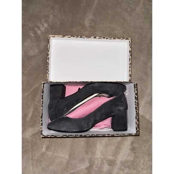 French Sole New York Trance Dark Grey Suede Pumps Size 10.5  NIB Feminine