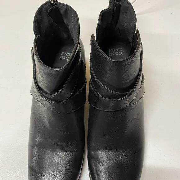 Frye &amp; Co. Women’s Ankle Boots Pembrooke Black Size 11M Back Zip Western Cowgirl