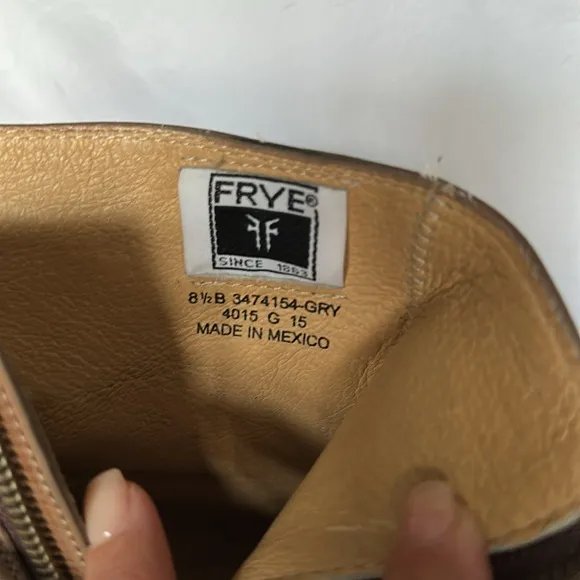 Frye brown buckle ankle boots size 8.5