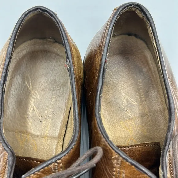 Frye Brown Leather Lace Up Dress Shoes Men's Size 9 1/2