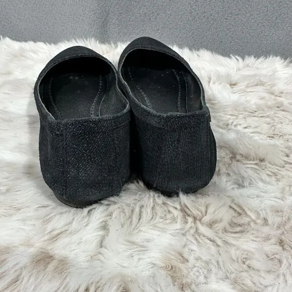 Frye Carson Black Woven Ballet Flats Slip On Shoes Size 8.5