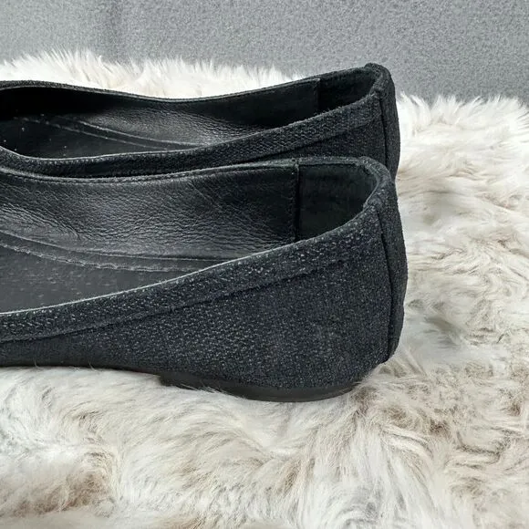 Frye Carson Black Woven Ballet Flats Slip On Shoes Size 8.5