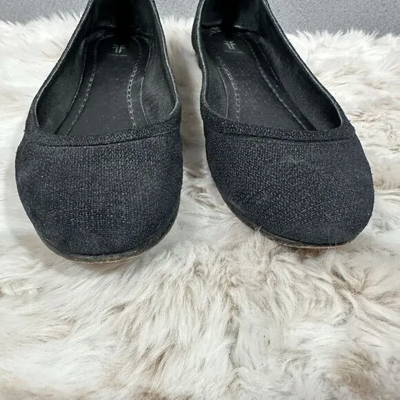 Frye Carson Black Woven Ballet Flats Slip On Shoes Size 8.5